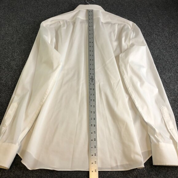 J Crew Shirt Mens Extra Large White Button Oxford Spread Collar Long Sleeve Slim - Picture 10 of 11
